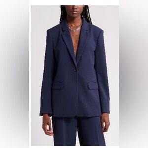 Nordstrom Relaxed Fit Navy Blue Women's Blazer